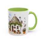 Alberobello Illustrated Travel Mug | Italy Souvenir Accent Coffee Mug | 11oz 15oz Ceramic Cup