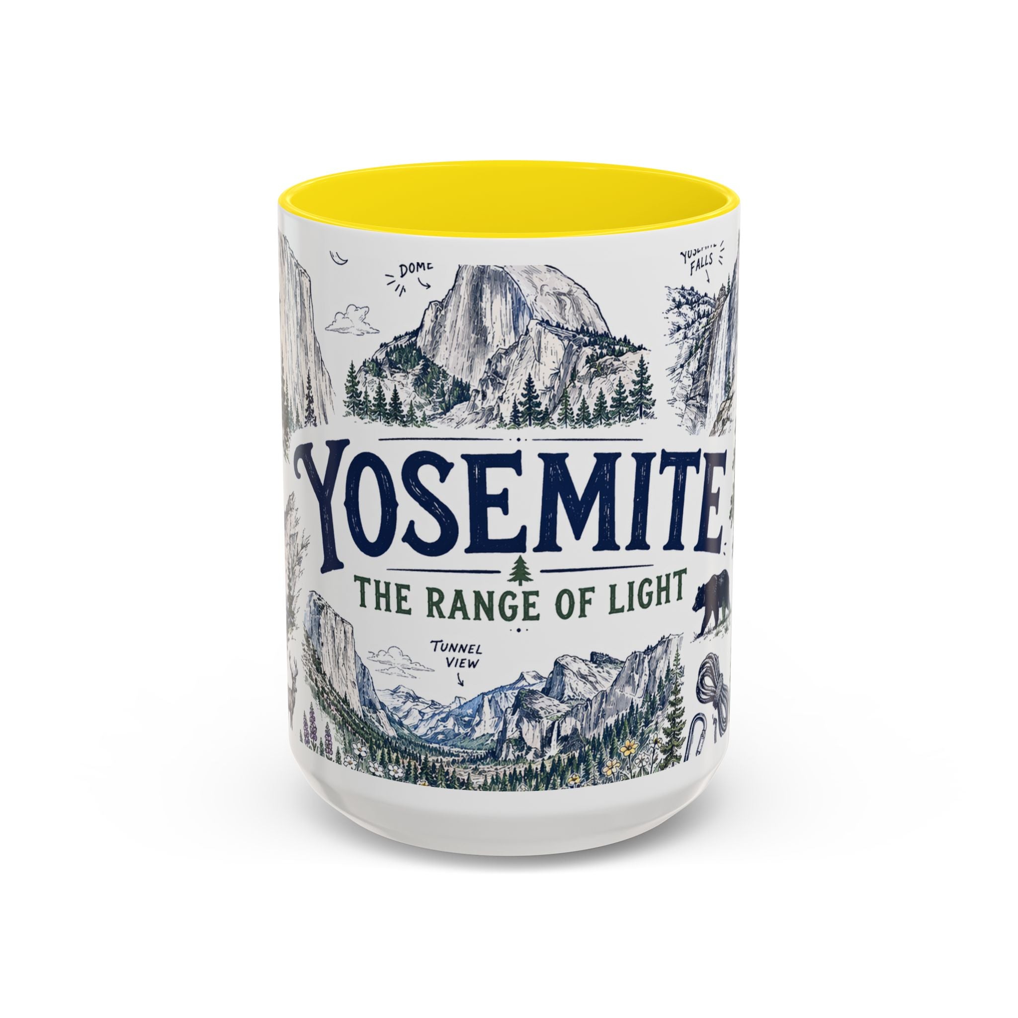 Yosemite National Park Coffee Mug | Hiking Camping Nature Gift | Accent Color Ceramic 11oz 15oz