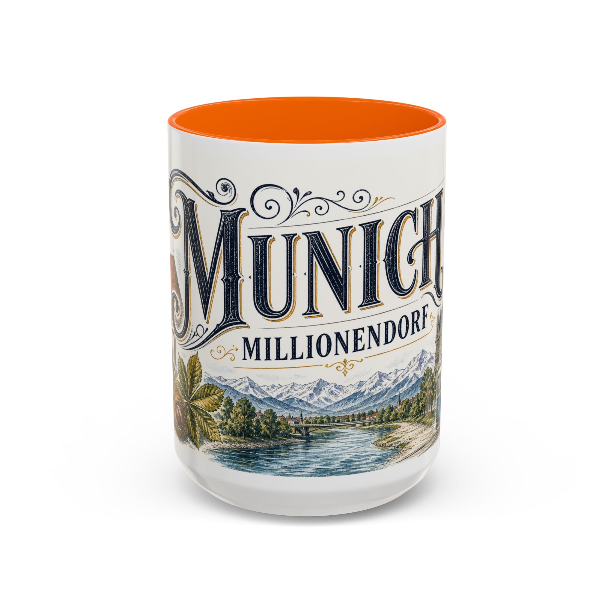 Munich Coffee Mug | Germany Travel Souvenir | Vintage Illustrated City Gift | 11 oz 15 oz Accent Mug