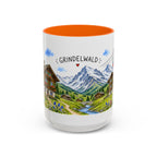 Grindelwald Illustrated Travel Mug | Switzerland Souvenir Accent Coffee Mug | 11oz 15oz Ceramic Cup
