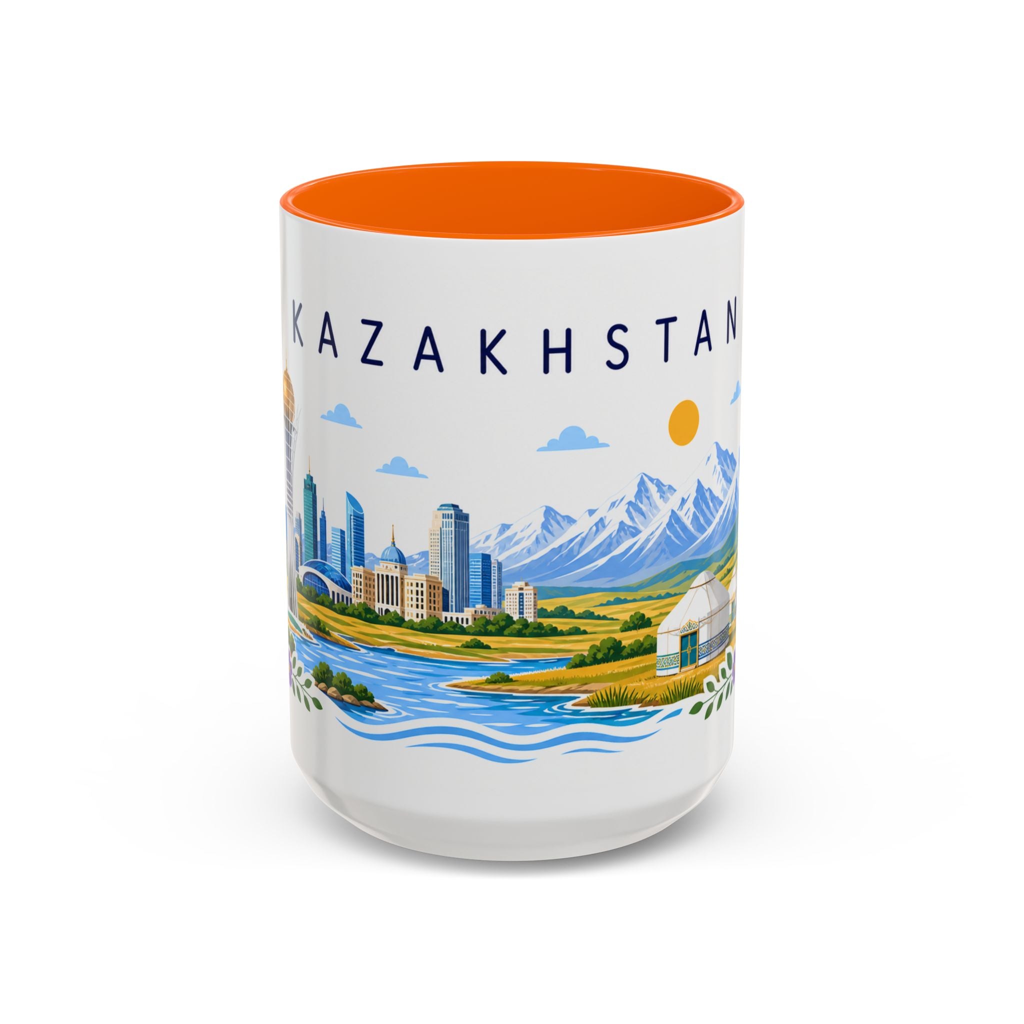 Kazakhstan Coffee Mug | Travel Souvenir Accent Mug | Place Gift Ceramic Cup 11oz 15oz