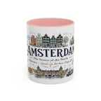 Amsterdam Coffee Mug | Netherlands Souvenir Travel Gift | Accent Color Ceramic 11oz 15oz