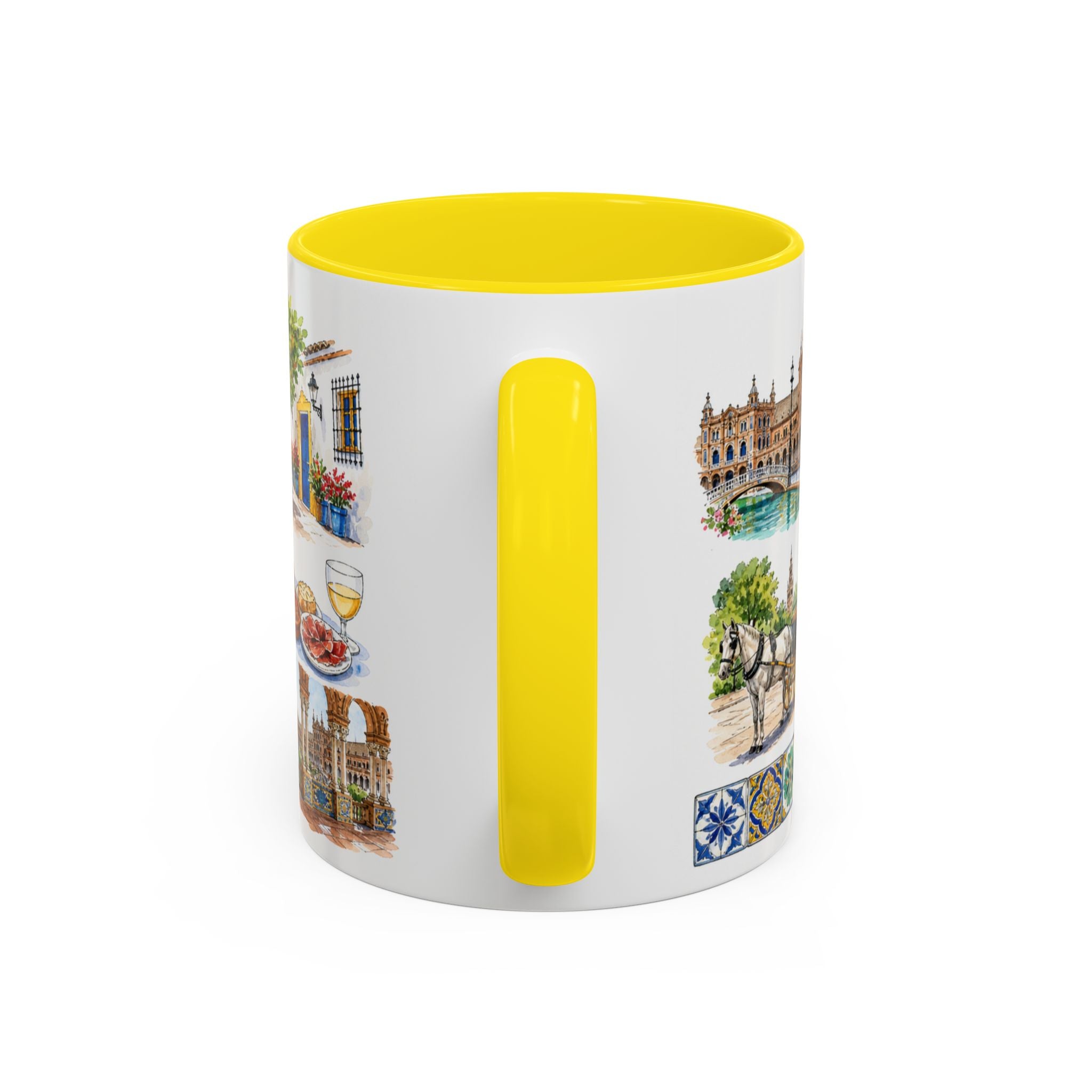 Seville Illustrated Travel Mug | City Souvenir Accent Coffee Mug | 11oz 15oz Ceramic Cup