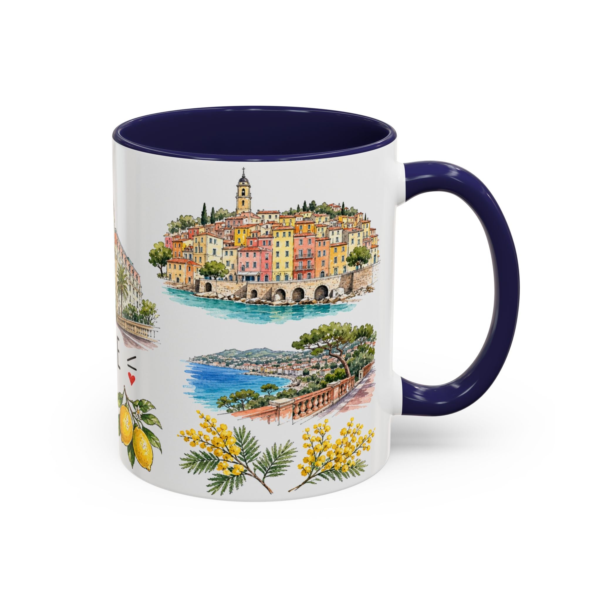 Nice Illustrated Travel Mug | City Souvenir Accent Coffee Mug | 11oz 15oz Ceramic Cup