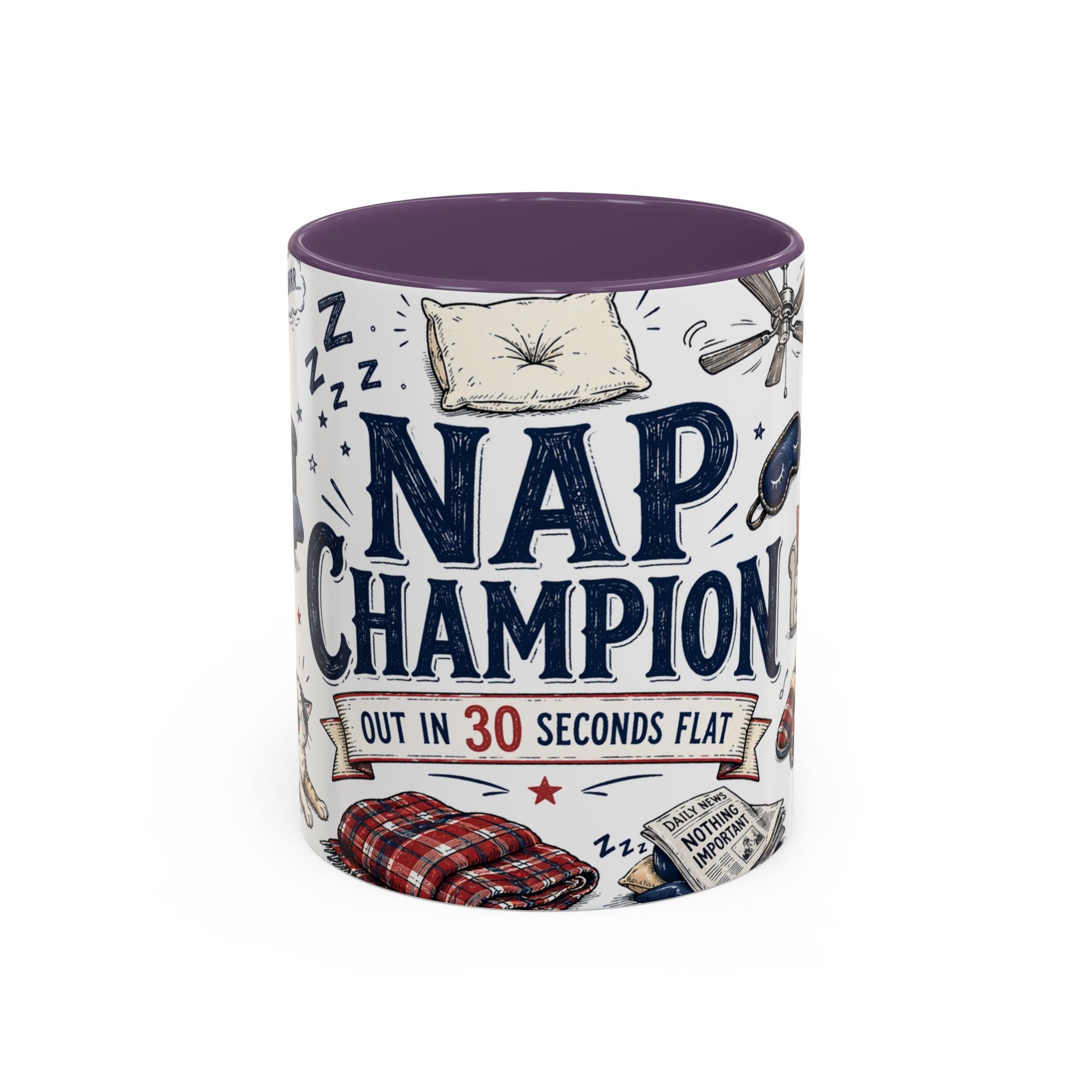 Nap Champion Coffee Mug | Father's Day Gift for Dad | Accent Color Ceramic 11oz 15oz
