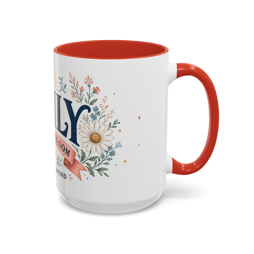 Personalized Name Birth Month Mug | Birth Flower Stone Birthday Gift | 11oz 15oz