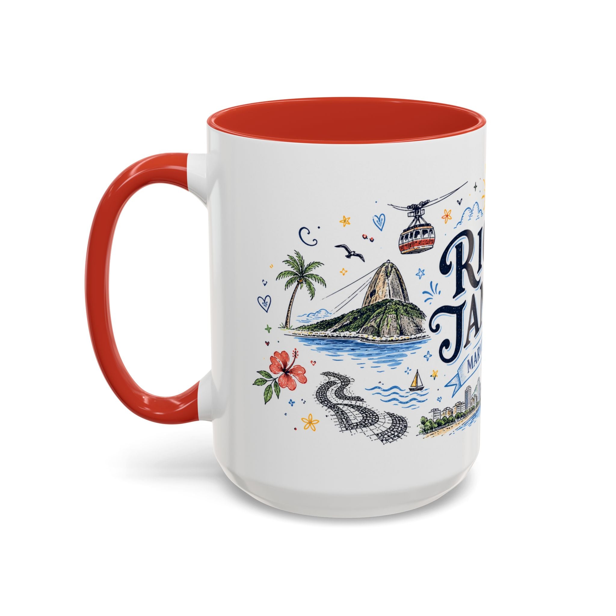Rio de Janeiro Coffee Mug | Brazil Souvenir Travel Gift | Accent Color Ceramic 11oz 15oz