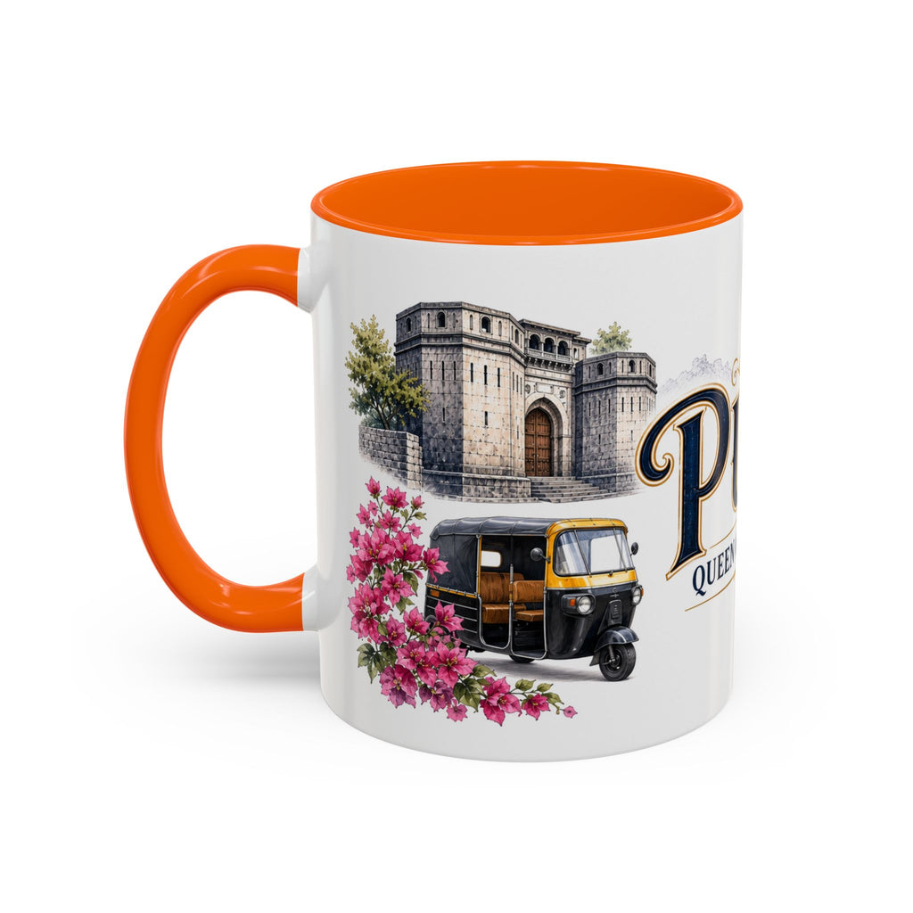 Pune Coffee Mug | India Travel Souvenir | Vintage Illustrated City Gift | 11 oz 15 oz Accent Mug