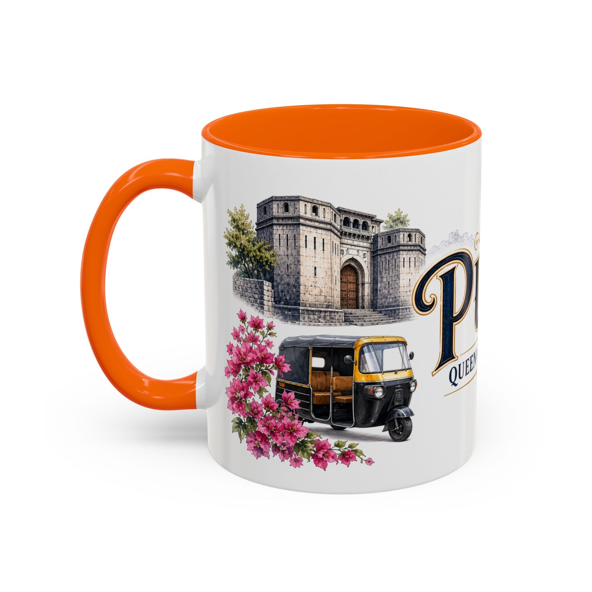 Pune Coffee Mug | India Travel Souvenir | Vintage Illustrated City Gift | 11 oz 15 oz Accent Mug