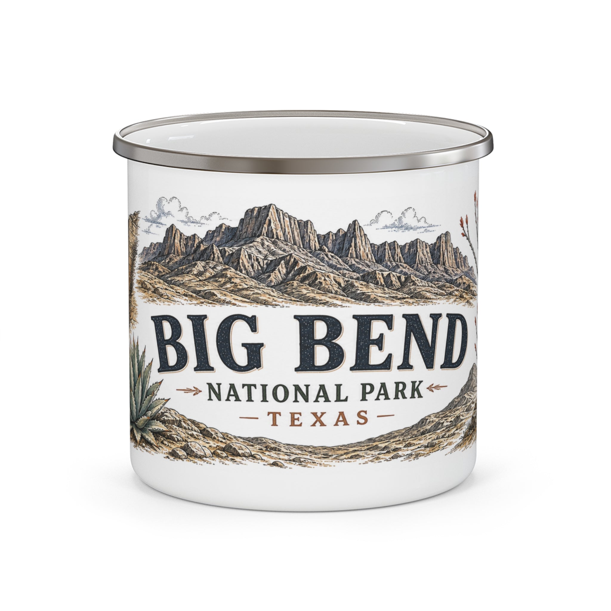 Big Bend National Park Vintage Enamel Camping Mug | 12oz National Park Hiking Gift
