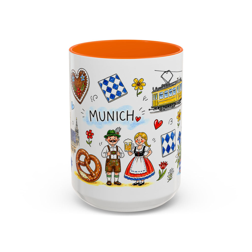 Munich Travel Mug | European City Souvenir Accent Coffee Mug | 11oz 15oz Ceramic Cup