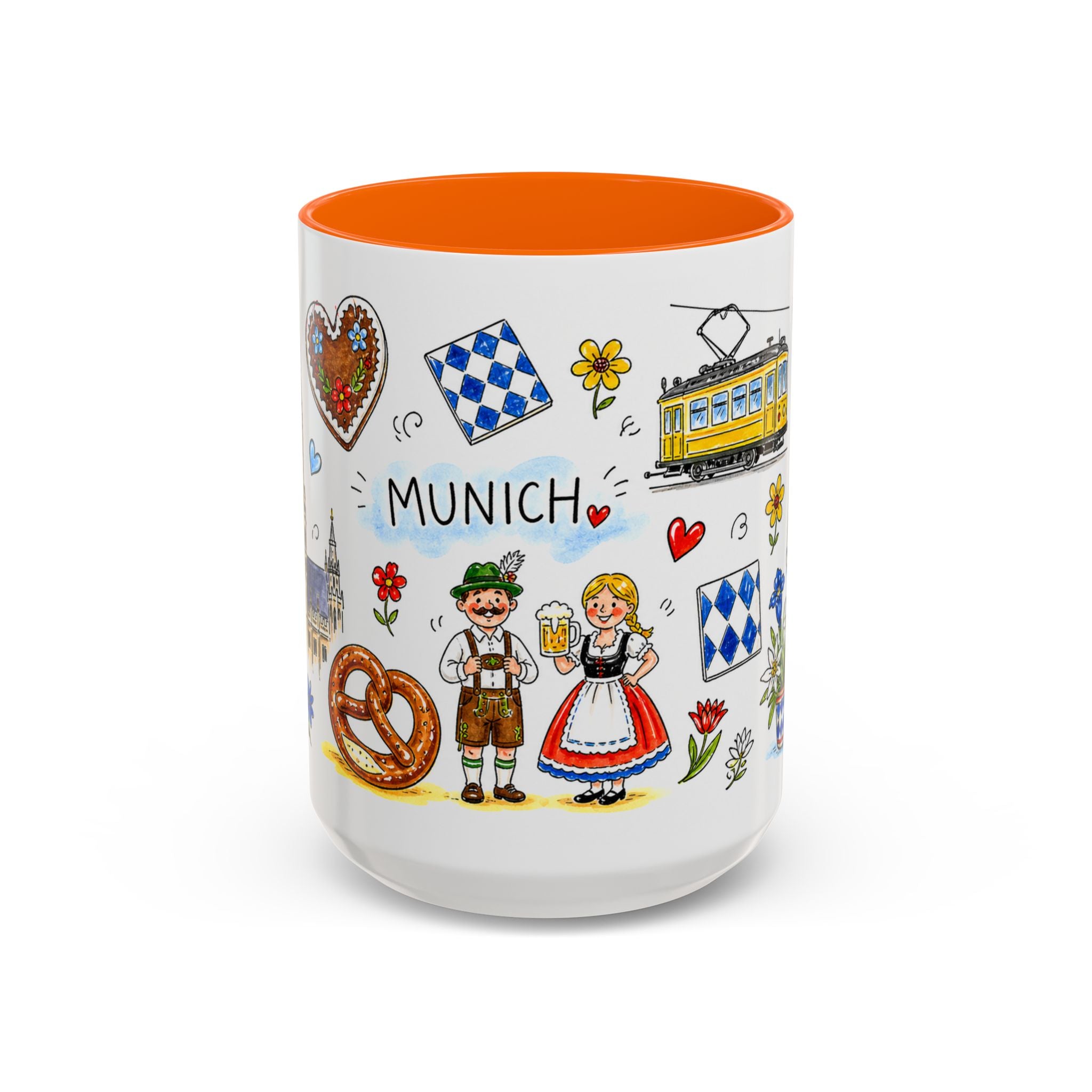 Munich Travel Mug | European City Souvenir Accent Coffee Mug | 11oz 15oz Ceramic Cup