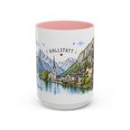 Hallstatt Illustrated Travel Mug | Austria Souvenir Accent Coffee Mug | 11oz 15oz Ceramic Cup