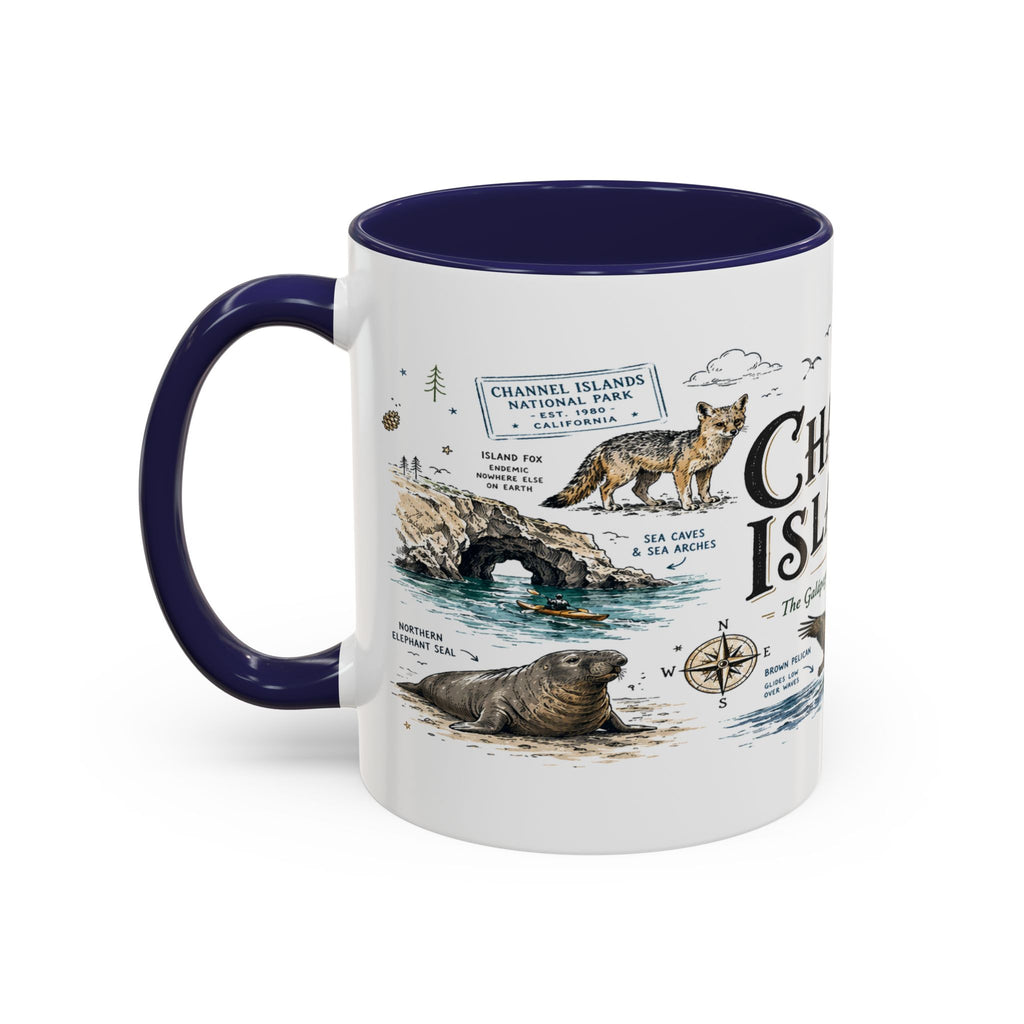 Channel Islands National Park Coffee Mug | California Island Wildlife Marine Gift | Accent Color Ceramic 11oz 15oz