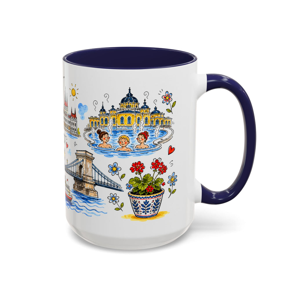 Budapest Travel Mug | European City Souvenir Accent Coffee Mug | 11oz 15oz Ceramic Cup