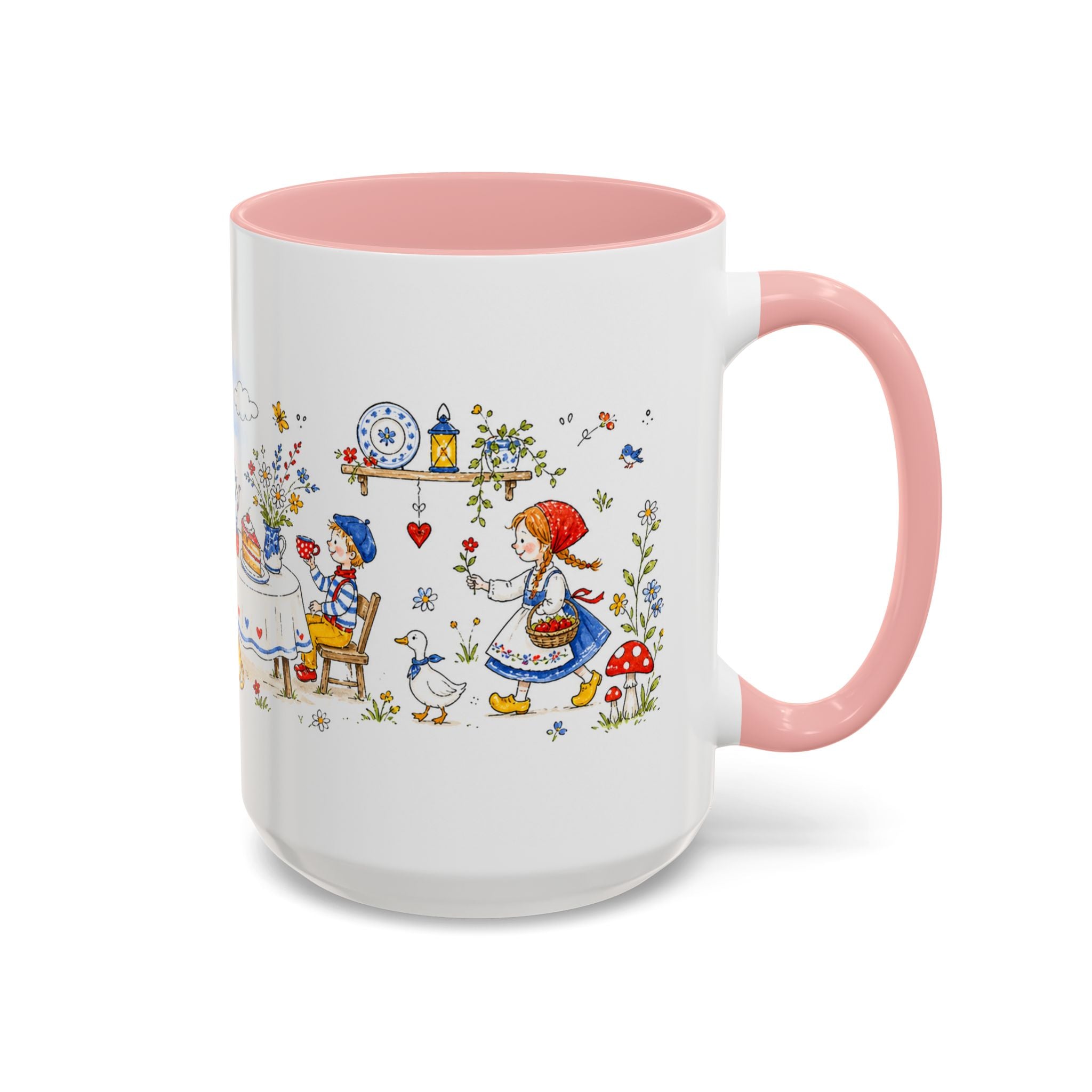 Storybook Cottage Breakfast Mug | Hand Painted Fairy Tale Accent Coffee Mug
