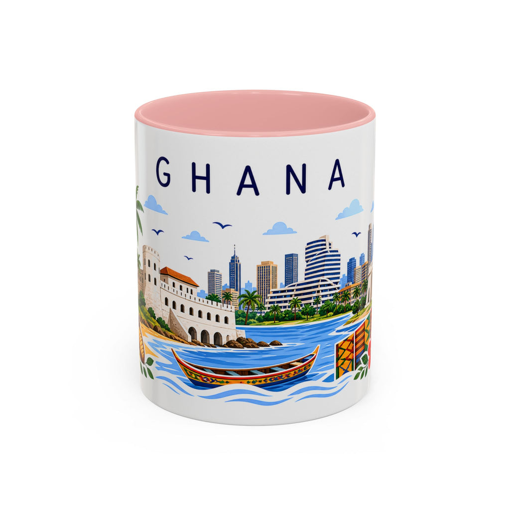 Ghana Coffee Mug | Travel Souvenir Accent Mug | Place Gift Ceramic Cup 11oz 15oz