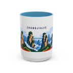 Zhangjiajie Coffee Mug | Travel Destination Souvenir Gift | Accent Color Ceramic 11oz 15oz