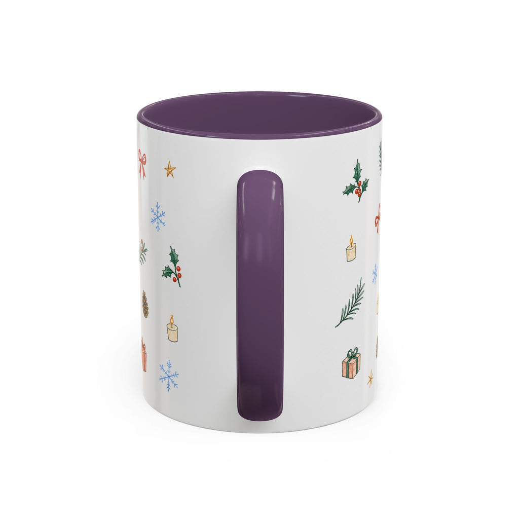 Seattle Christmas Mug | Watercolor Travel Souvenir | Holiday Gift | Accent Ceramic Coffee Cup 11oz 15oz