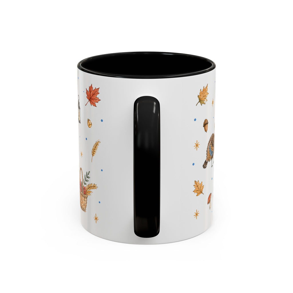 Thanksgiving Turkey Mug | Friendly Woodland Watercolor Gift | Autumn Accent Cup 11oz 15oz