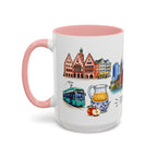Frankfurt Illustrated Travel Mug | City Souvenir Accent Coffee Mug | 11oz 15oz Ceramic Cup
