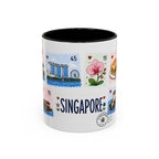 Singapore Coffee Mug | Postage Stamp Collage Mug | Travel Souvenir Accent Cup 11oz 15oz