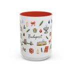 Budapest Christmas Mug | Watercolor City Souvenir | Ceramic Coffee Cup (11oz 15oz)