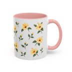 Hawaii Yellow hibiscus Mug, State Flower Floral Coffee Cup, 11oz Botanical Gift