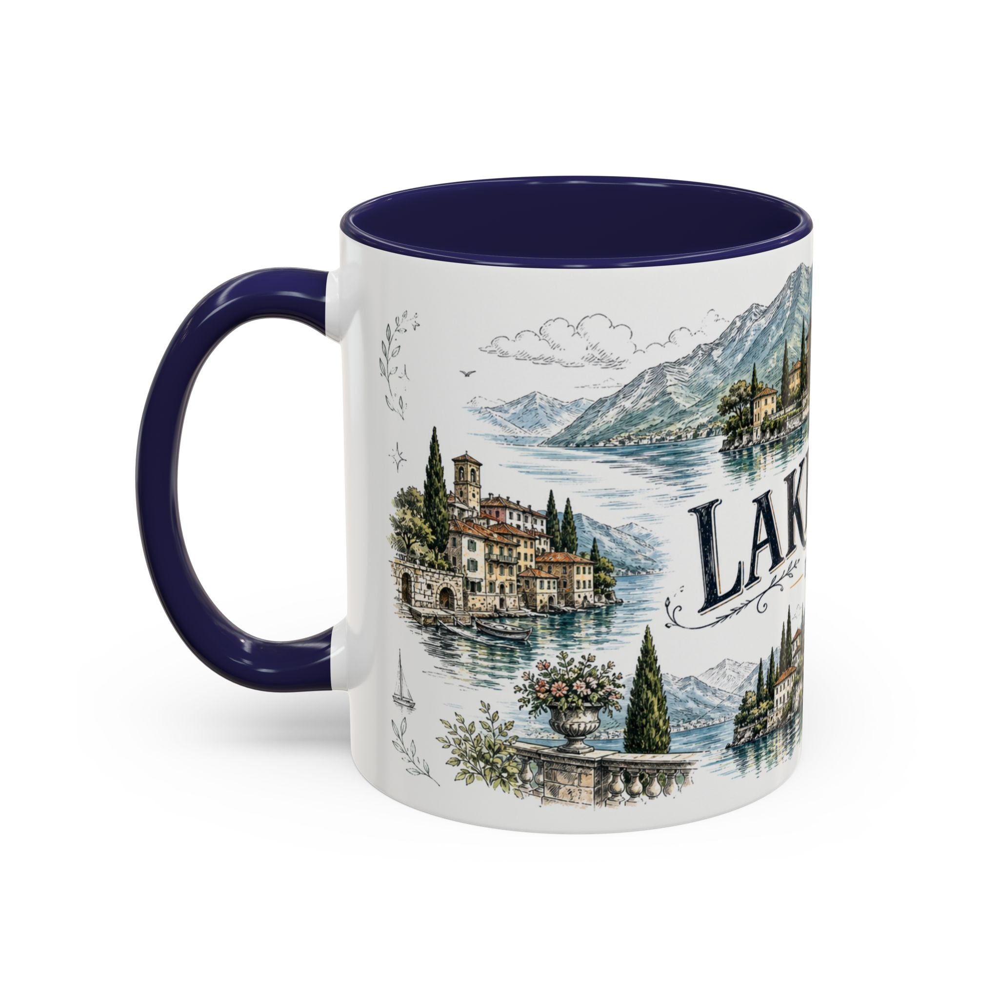 Lake Como Mug, Italy Travel Souvenir, Bucket List Gift, Accent Ceramic Coffee Mug 11oz 15oz