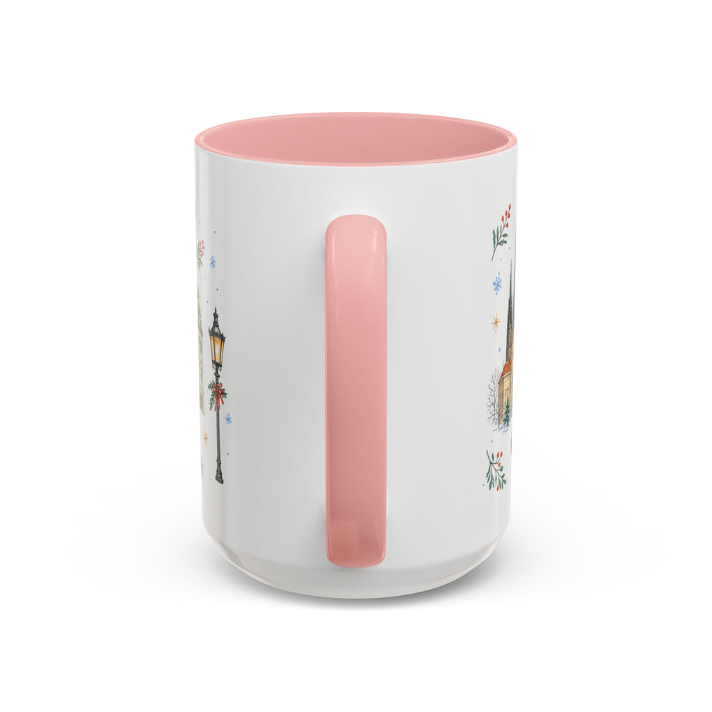 Prague Christmas Mug | Watercolor Travel Souvenir | Holiday Gift | Accent Ceramic Coffee Cup 11oz 15oz