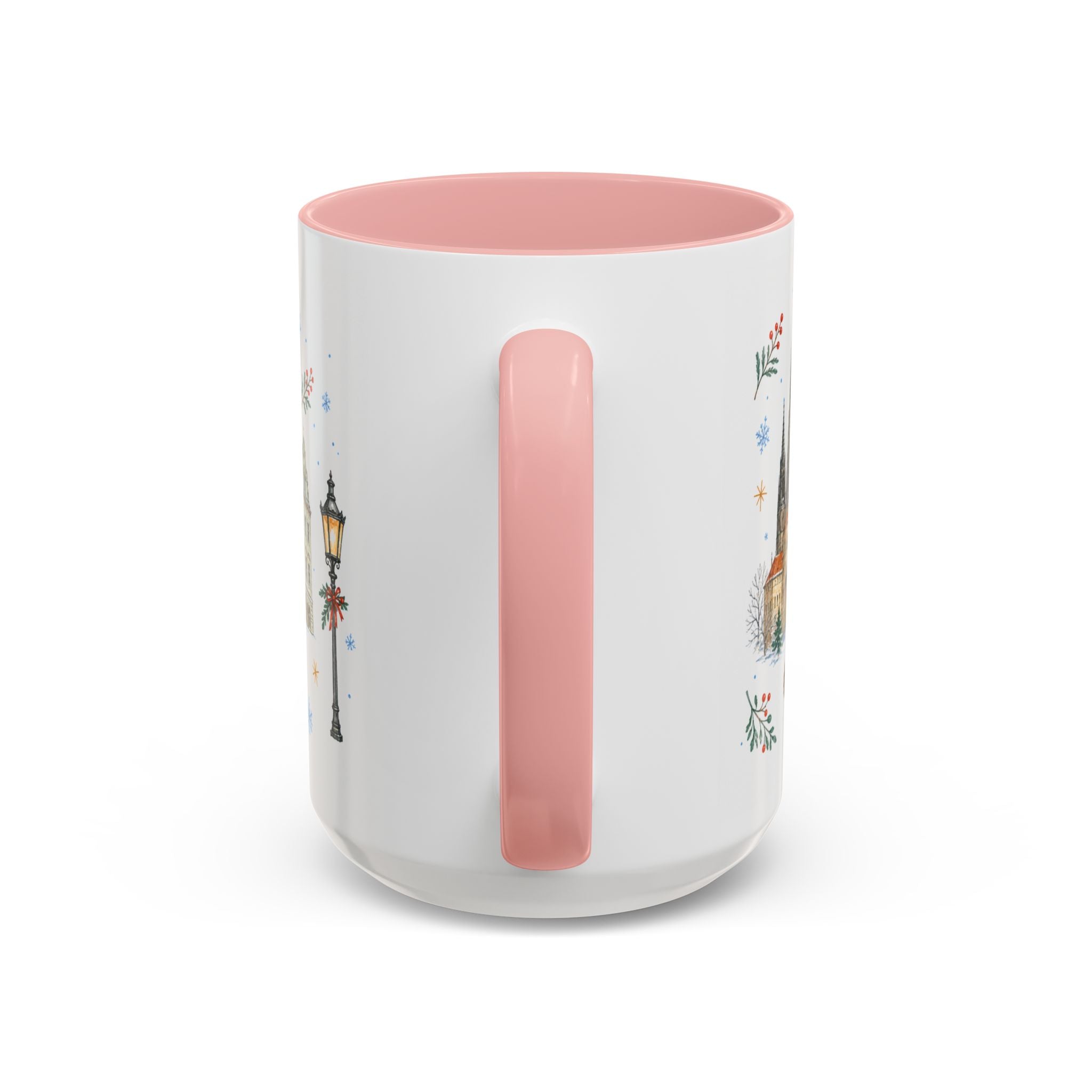 Prague Christmas Mug | Watercolor Travel Souvenir | Holiday Gift | Accent Ceramic Coffee Cup 11oz 15oz