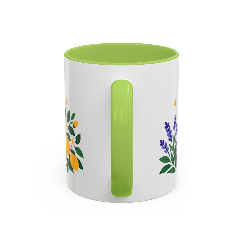 Gemini Zodiac Coffee Mug | Twins and Floral Design | Astrology Birthday Gift | 11 oz 15 oz Ceramic Accent Mug