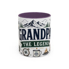 Grandpa The Legend Coffee Mug | Gift From Grandkids | Accent Color Ceramic 11oz 15oz