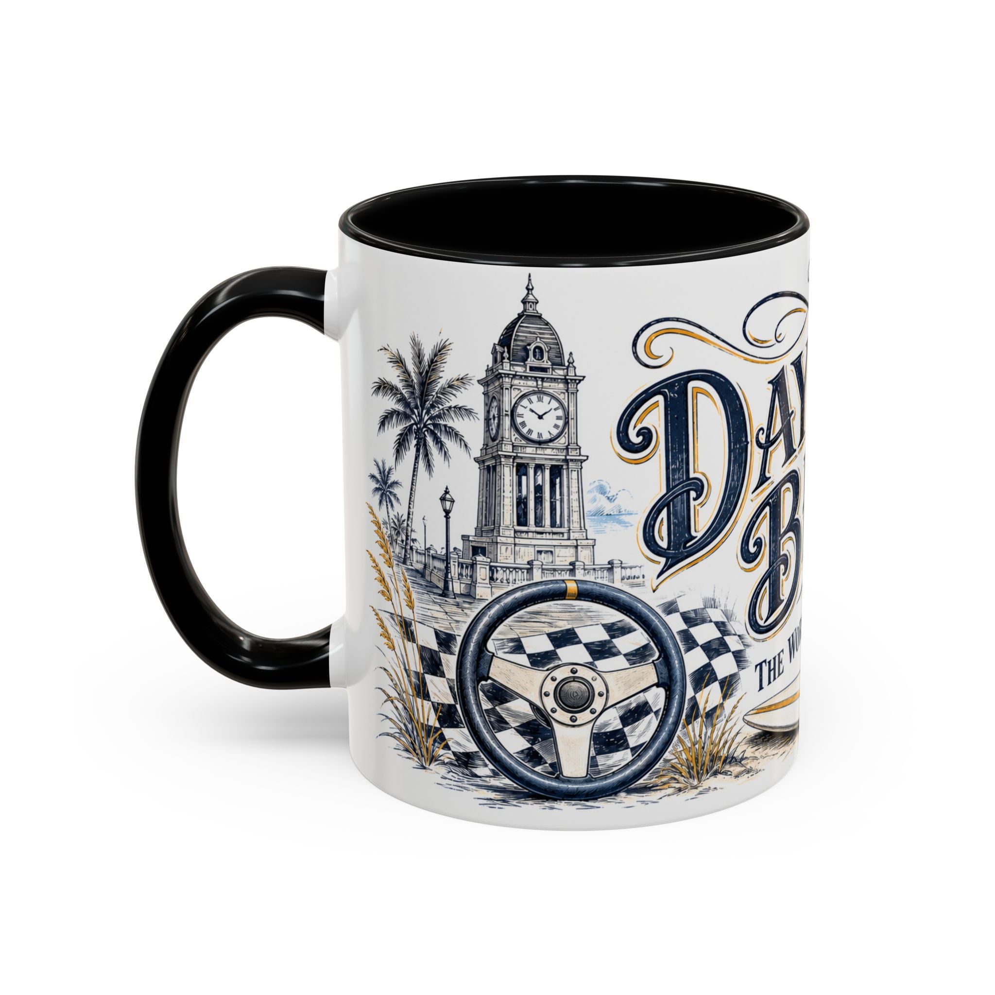 Daytona Beach Coffee Mug | United States Travel Souvenir | Vintage Illustrated City Gift | 11 oz 15 oz Accent Mug