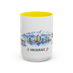 Anchorage Illustrated Travel Mug | City Souvenir Accent Coffee Mug | 11oz 15oz Ceramic Cup