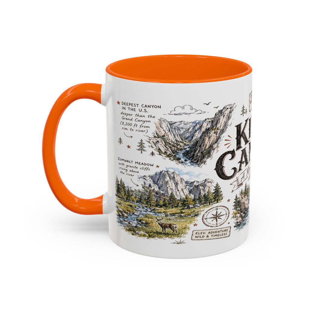 Kings Canyon National Park Coffee Mug | California Sierra Nevada Sequoia Gift | Accent Color Ceramic 11oz 15oz