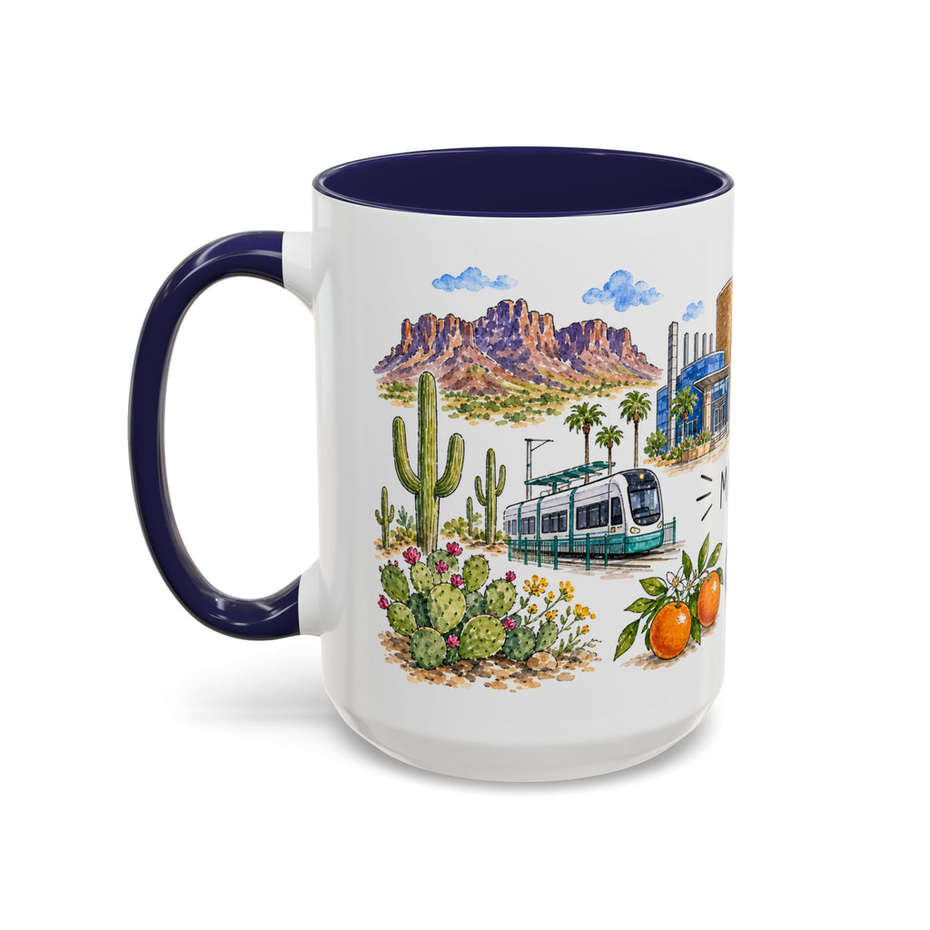 Mesa Illustrated Travel Mug | City Souvenir Accent Coffee Mug | 11oz 15oz Ceramic Cup