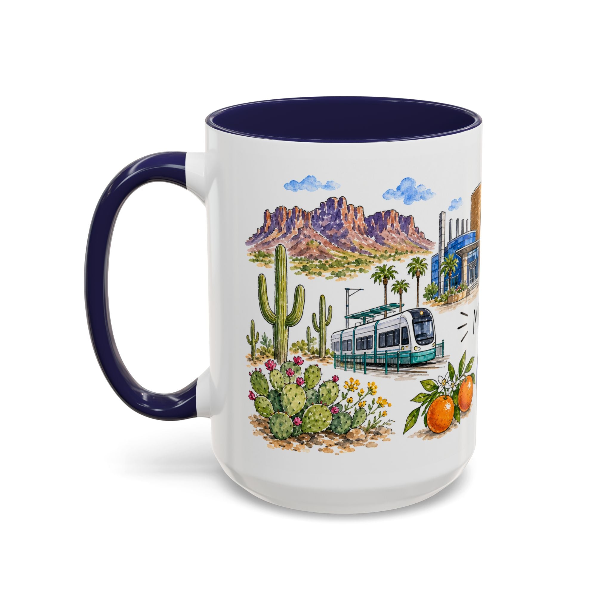 Mesa Illustrated Travel Mug | City Souvenir Accent Coffee Mug | 11oz 15oz Ceramic Cup
