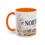 North Dakota State Map Mug | Prairie Rose Botanical Accent Coffee Cup