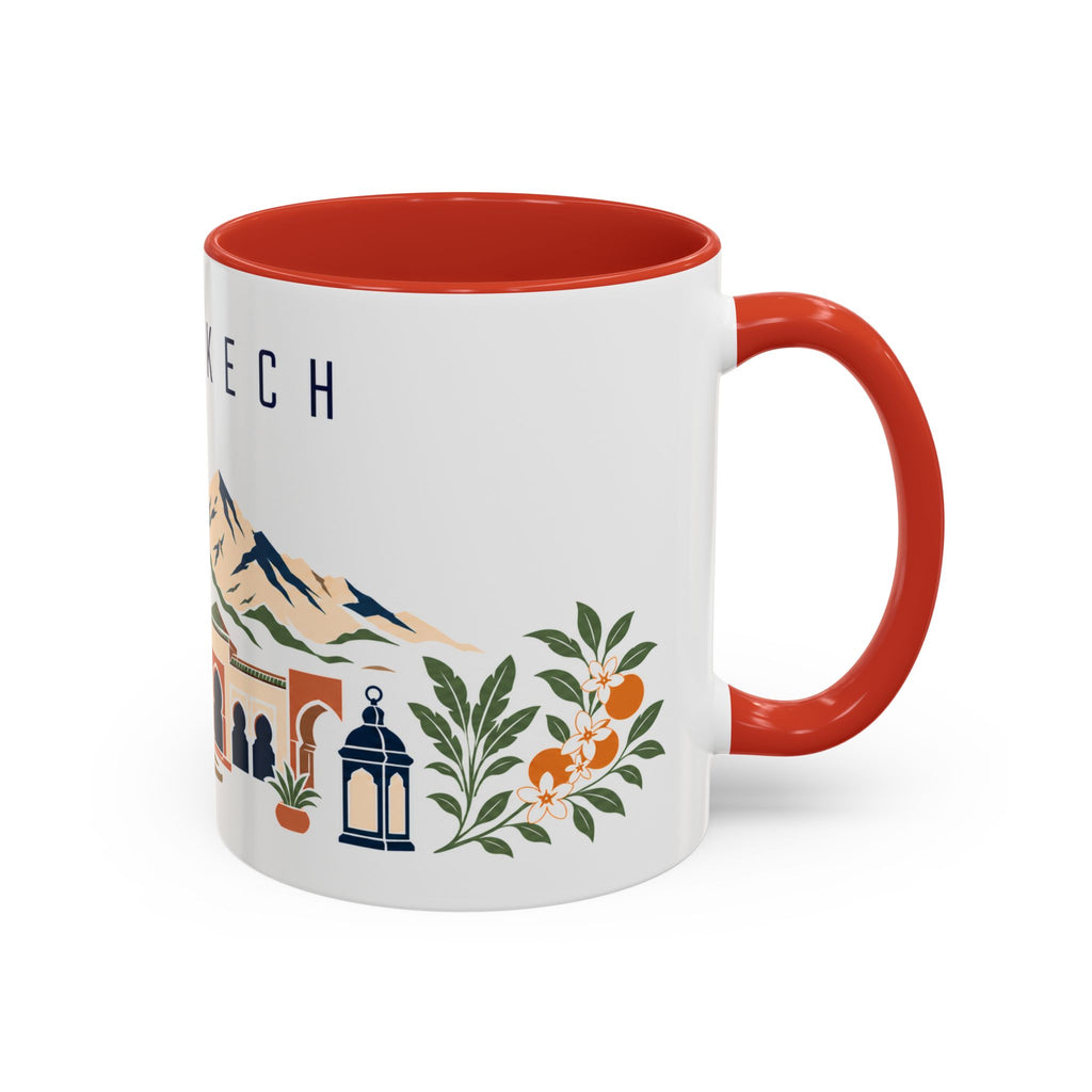 Marrakech Coffee Mug | Morocco Travel Souvenir | Porcelain Decal City Gift | 11oz 15oz Accent Mug