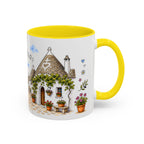 Alberobello Illustrated Travel Mug | Italy Souvenir Accent Coffee Mug | 11oz 15oz Ceramic Cup