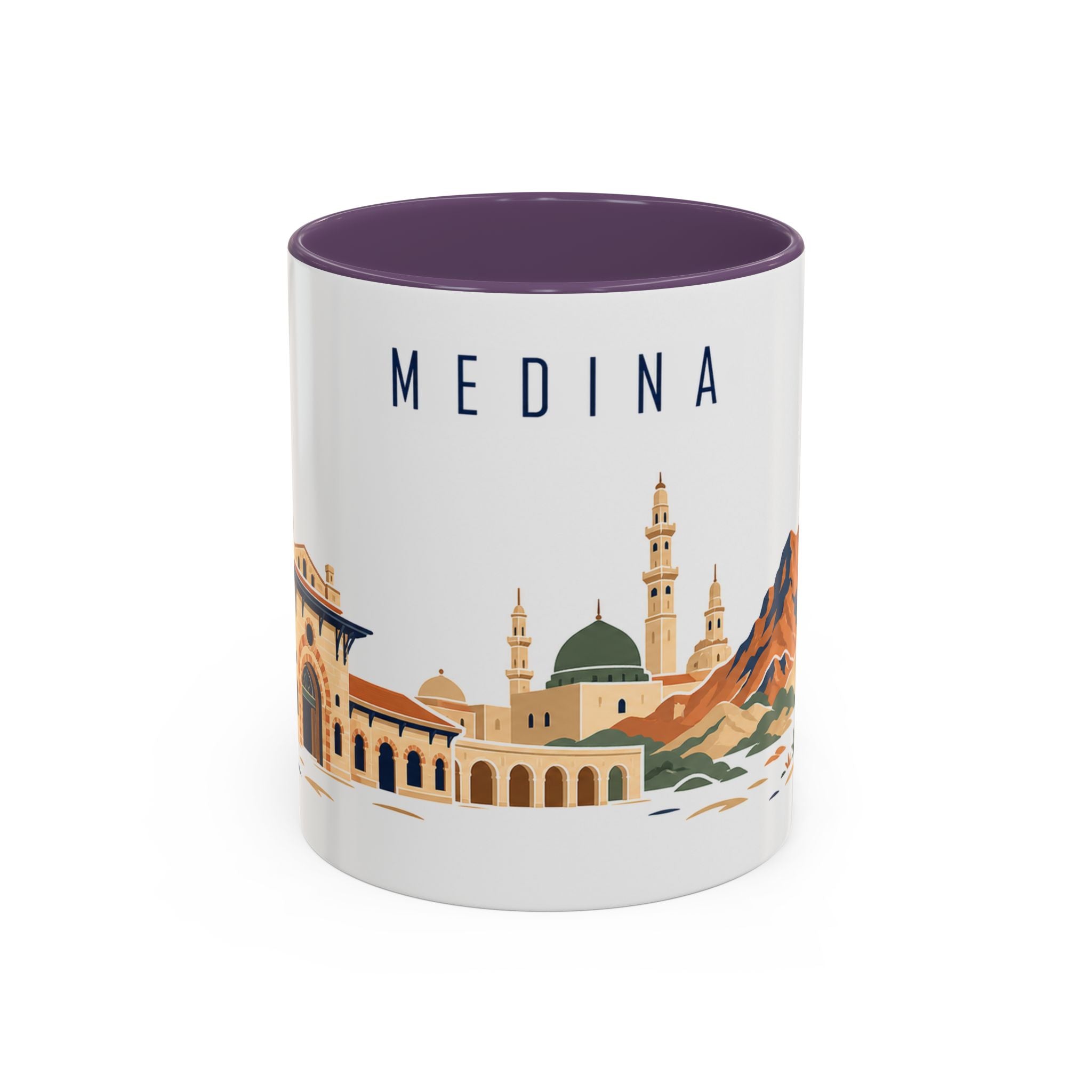 Medina Coffee Mug | Saudi Arabia Travel Souvenir | Porcelain Decal City Gift | 11oz 15oz Accent Mug