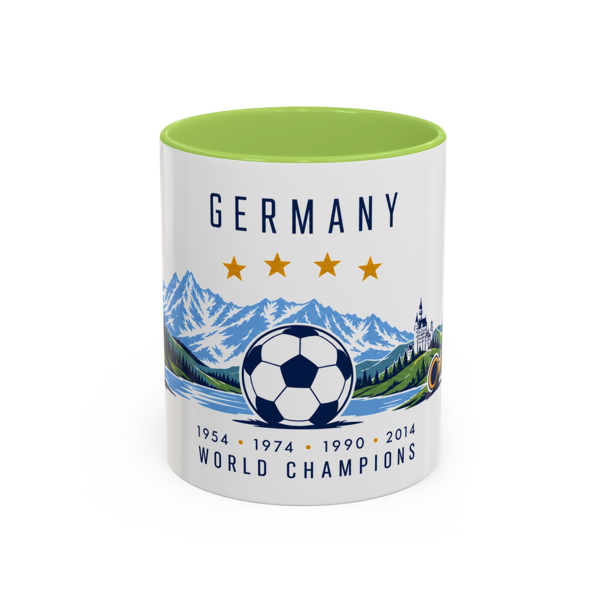 Germany World Champions Mug | Four Time Soccer Champion Gift | German Football Fan Cup | 1954–2014 | 11oz 15oz Accent Mug