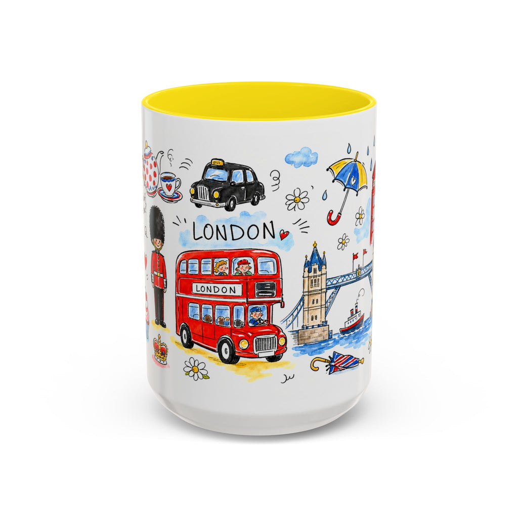 London Travel Mug | European City Souvenir Accent Coffee Mug | 11oz 15oz Ceramic Cup