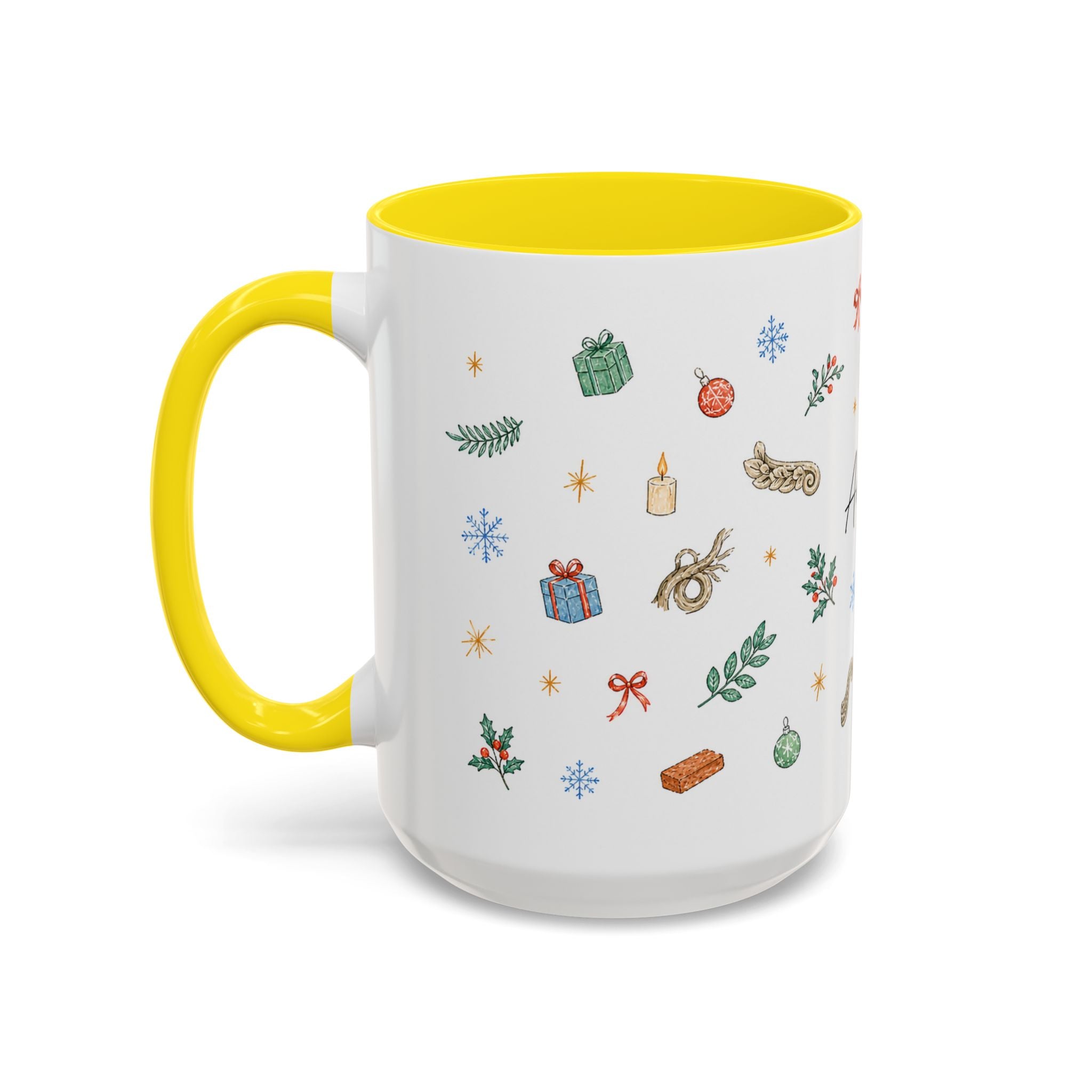 Angkor Christmas Mug | Watercolor Travel Souvenir | Holiday Gift | Accent Ceramic Coffee Cup 11oz 15oz