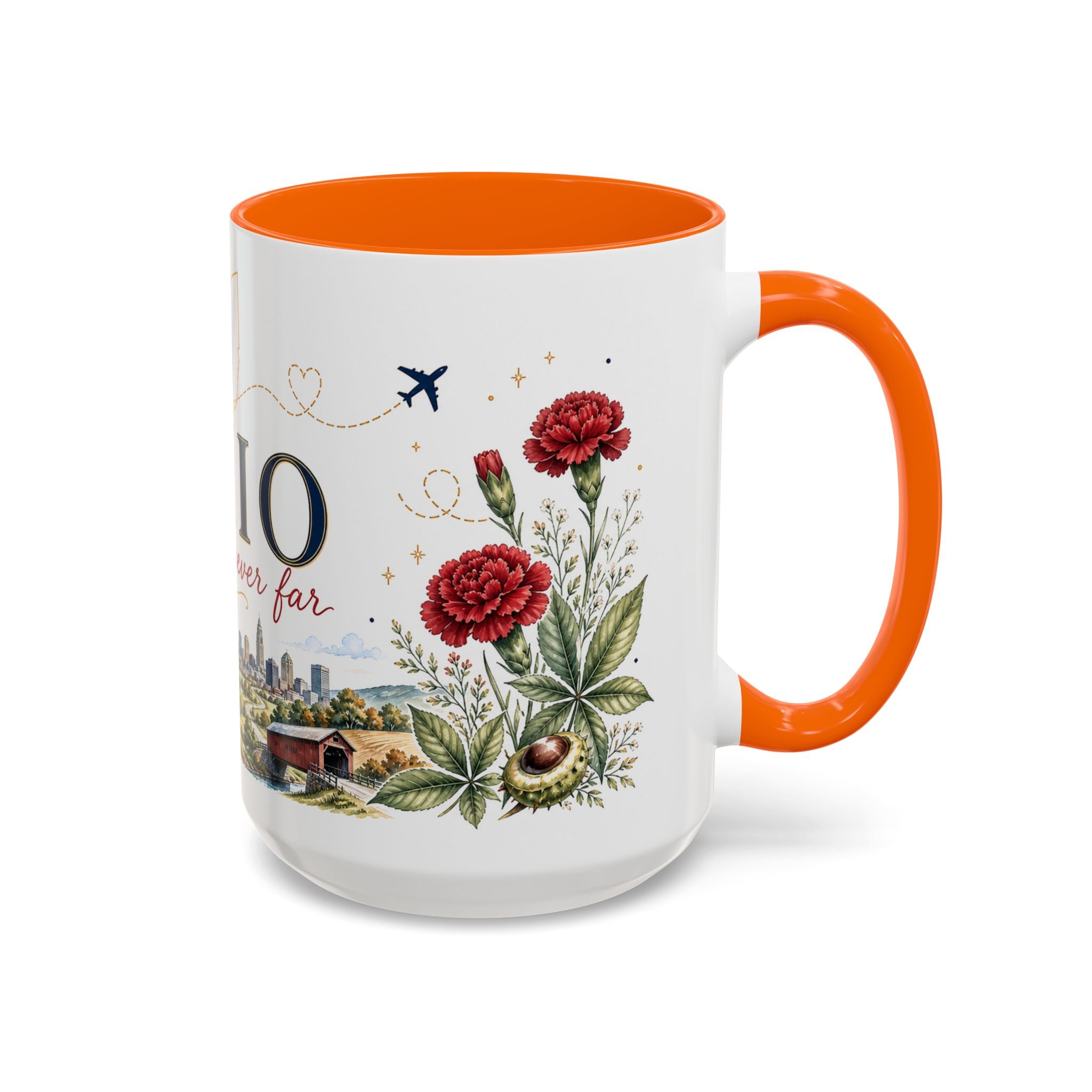 Ohio State Map Mug | Botanical Travel Sketch, Homesick Gift, Long Distance Friendship