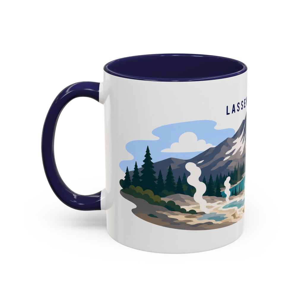 Lassen Volcanic National Park Coffee Mug | Solid Color Block Park Souvenir | 11oz 15oz Accent Mug