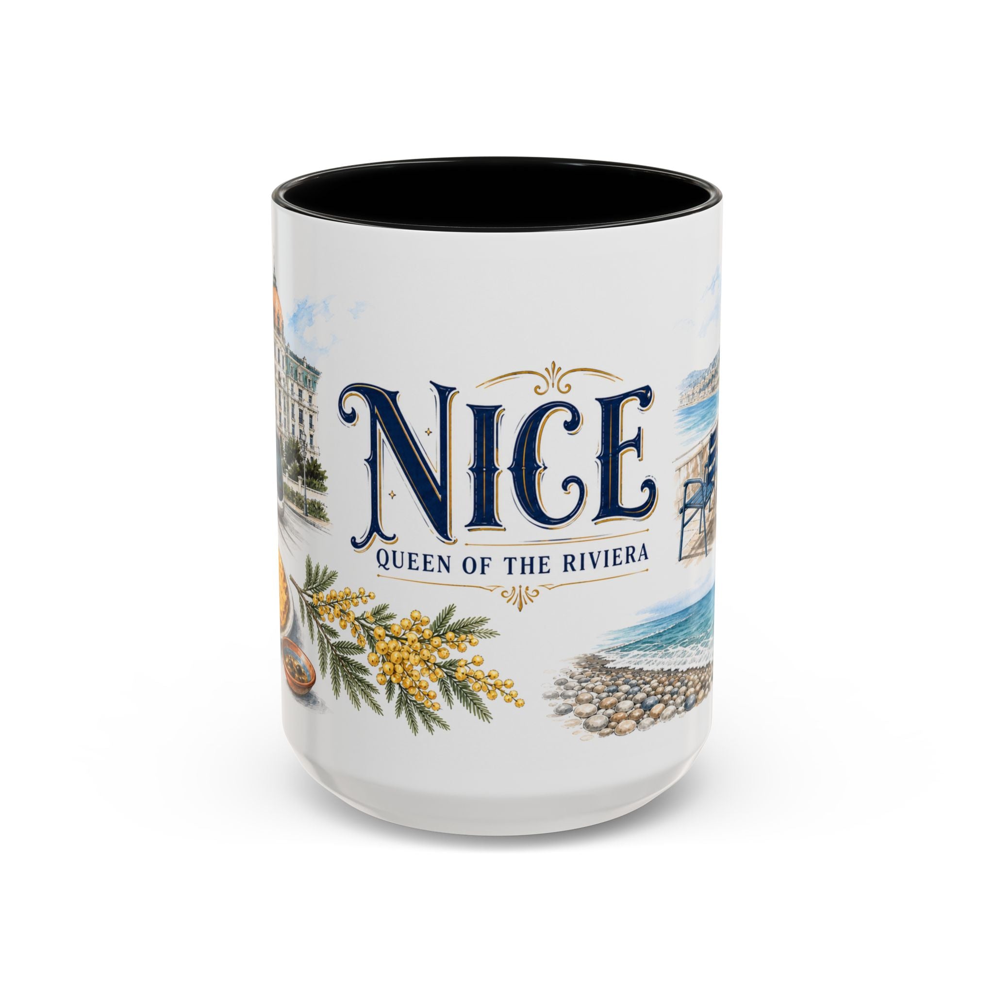 Nice Coffee Mug | France Travel Souvenir | Vintage Illustrated City Gift | 11 oz 15 oz Accent Mug