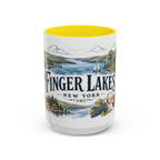 Finger Lakes Mug, New York Travel Souvenir, Bucket List Gift, Accent Ceramic Coffee Mug 11oz 15oz