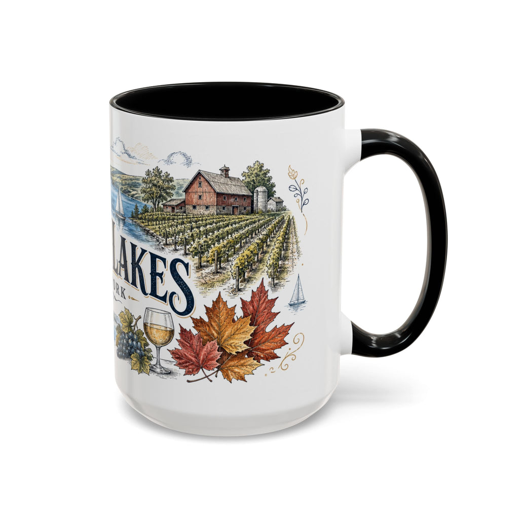 Finger Lakes Mug, New York Travel Souvenir, Bucket List Gift, Accent Ceramic Coffee Mug 11oz 15oz